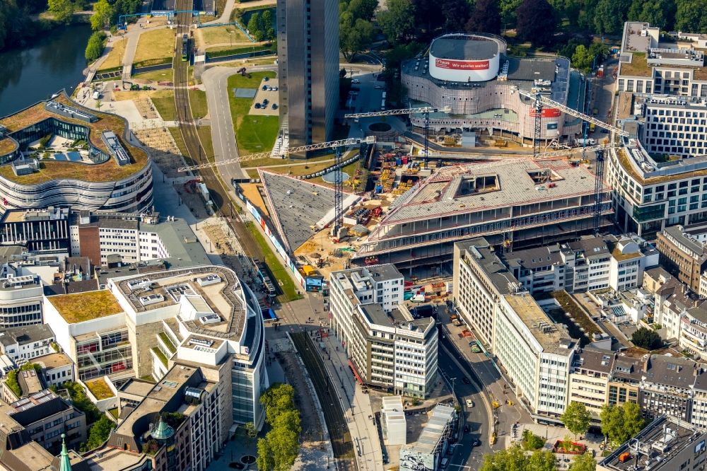 Luftbild Düsseldorf - Baustelle zum Neubau des Gebäudekomplexes des Einkaufszentrum Ingenhoven-Tal - Köbogen 2 am Gustaf-Gründgens-Platz in Düsseldorf im Bundesland Nordrhein-Westfalen, Deutschland