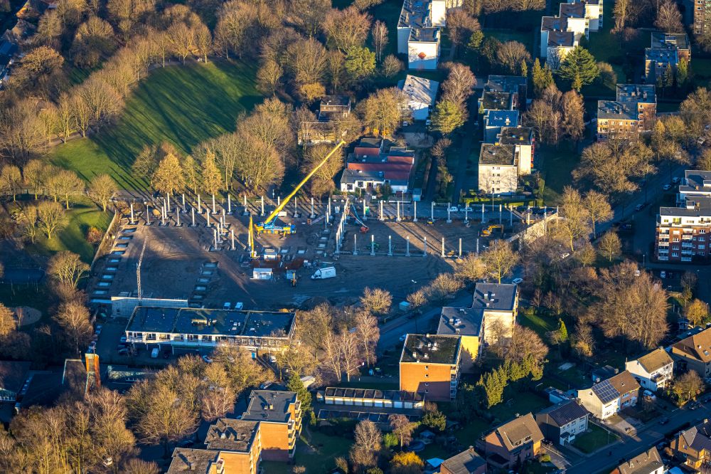 Luftbild Rentfort - Baustelle zum Neubau des Gebäudekomplexes des Einkaufszentrum GZ Nord in Rentfort im Bundesland Nordrhein-Westfalen, Deutschland