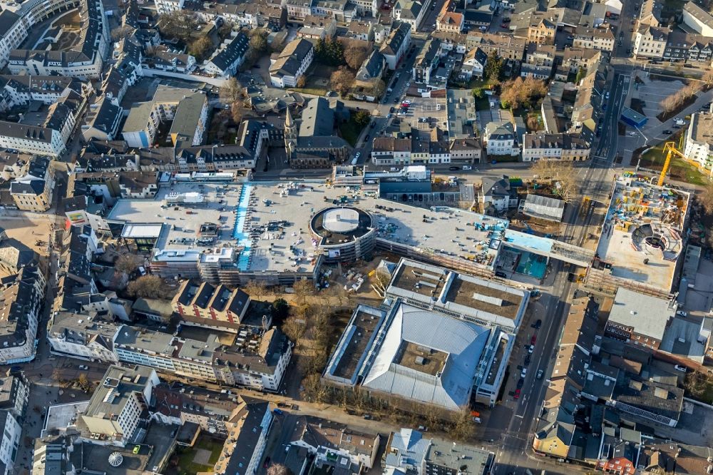 Luftaufnahme Velbert - Baustelle zum Neubau des Gebäudekomplexes des Einkaufszentrum „ StadtGalerie “ in Velbert im Bundesland Nordrhein-Westfalen, Deutschland