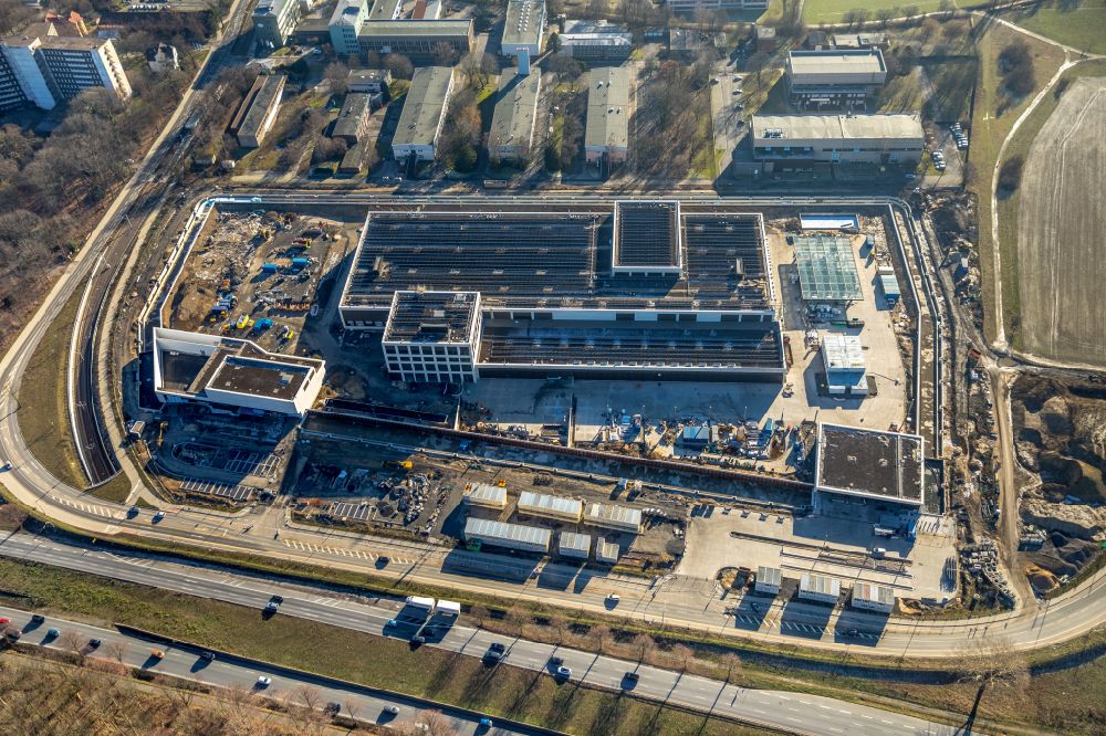 Luftaufnahme Dortmund - Baustelle zum Neubau eines Gebäudekomplexes auf dem Gelände des Logistikzentrums Geldspeicher der Deutschen Bundesbank in Dortmund im Bundesland Nordrhein-Westfalen