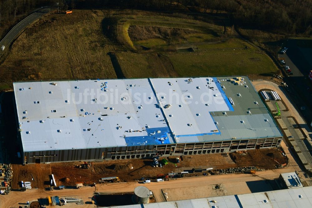 Luftbild Staufenberg - Baustelle zum Neubau eines Gebäudekomplexes auf dem Gelände des Logistikzentrums Vor der Hecke in Staufenberg im Bundesland Niedersachsen, Deutschland