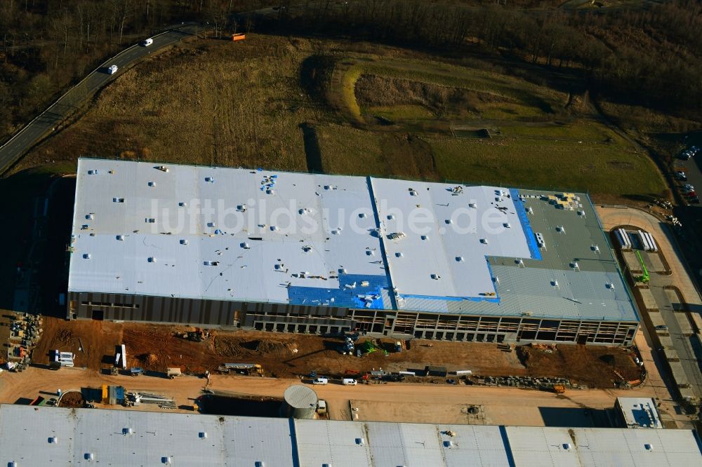 Luftaufnahme Staufenberg - Baustelle zum Neubau eines Gebäudekomplexes auf dem Gelände des Logistikzentrums Vor der Hecke in Staufenberg im Bundesland Niedersachsen, Deutschland