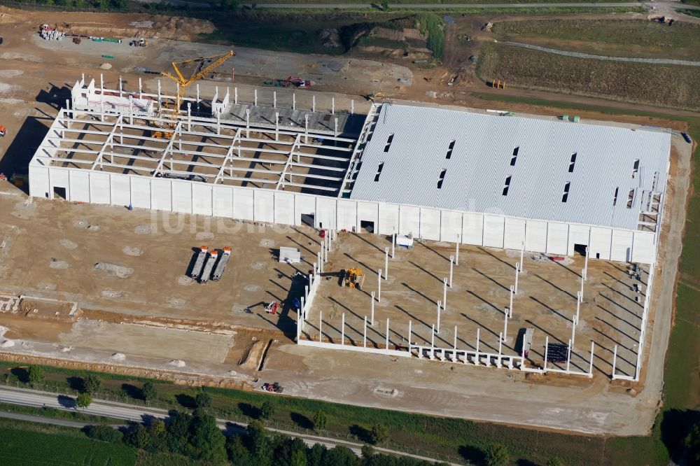 Luftbild Göttingen - Baustelle zum Neubau eines Gebäudekomplexes auf dem Gelände des Logistikzentrums VGP-Park in Göttingen im Bundesland Niedersachsen, Deutschland