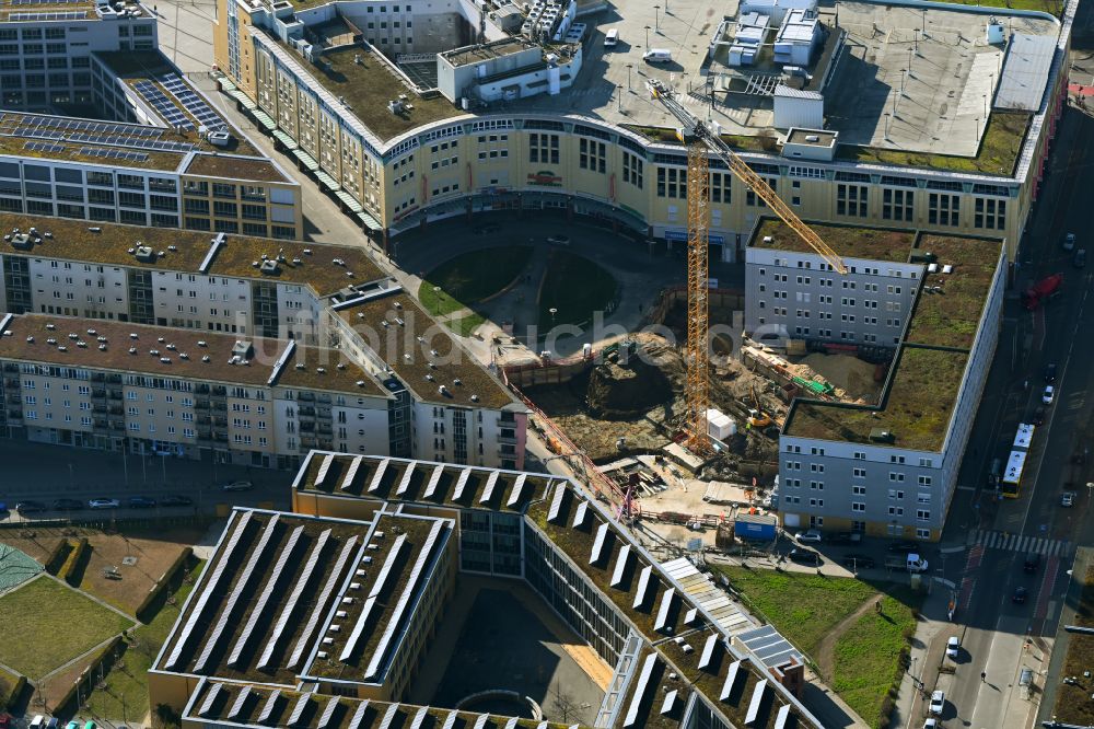 Berlin von oben - Baustelle zum Neubau eines Gebäudekomplexes der Hochschule Alice Salomon Hochschule Berlin am Kokoschkaplatz in Berlin, Deutschland