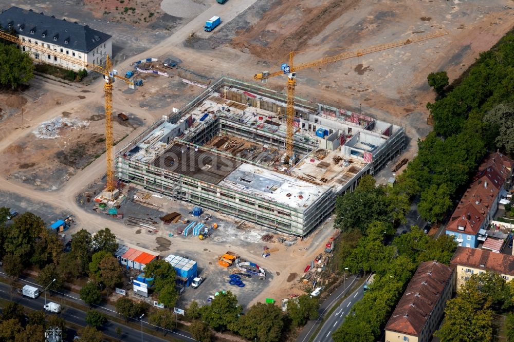 Luftaufnahme Schweinfurt - Baustelle zum Neubau eines Gebäudekomplexes der Hochschule Fachhochschule Würzburg-Schweinfurt in Schweinfurt im Bundesland Bayern, Deutschland