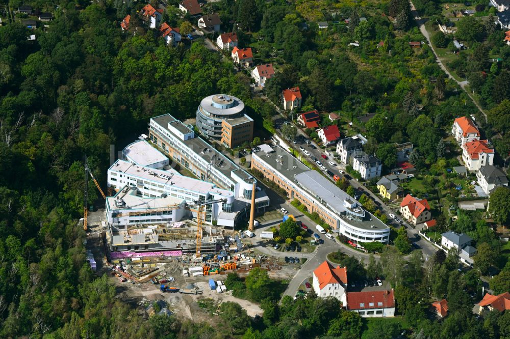Luftbild Dresden - Baustelle zum Neubau eines Gebäudes und Bürokomplex Technologiezentrum Süd in Dresden im Bundesland Sachsen, Deutschland