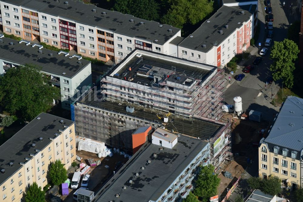 Luftbild Bernau - Baustelle zum Neubau eines Gebäudes der Stadtverwaltung - Rathaus in Bernau im Bundesland Brandenburg, Deutschland