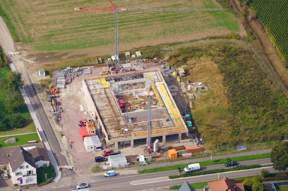 Luftaufnahme Kippenheim - Baustelle zum Neubau Gemeindezentrum Kippenheim im Bundesland Baden-Württemberg, Deutschland