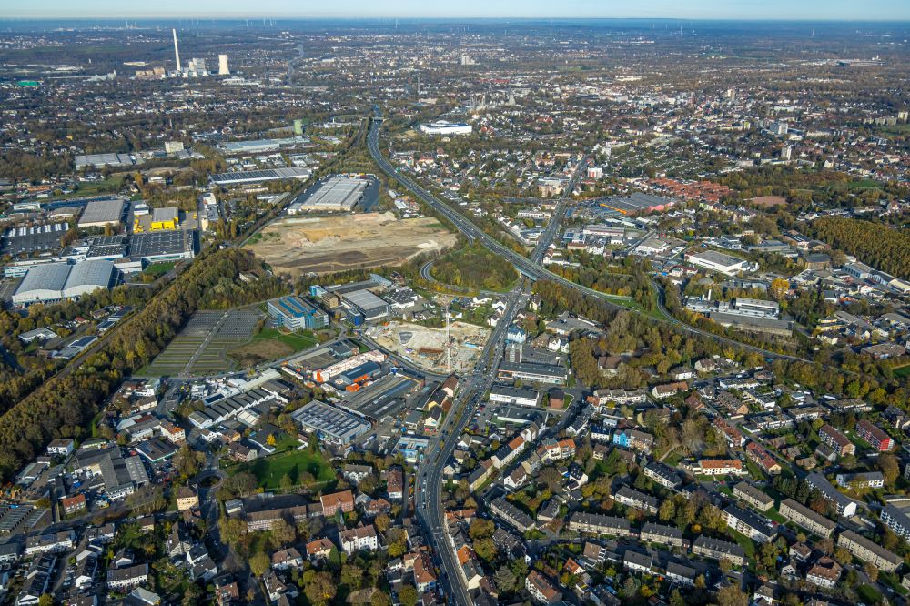 Luftbild Bochum - Baustelle zum Neubau eines Gesundheitszentrum und Ärztehauses - Medizin-Zentrum in Bochum im Bundesland Nordrhein-Westfalen, Deutschland