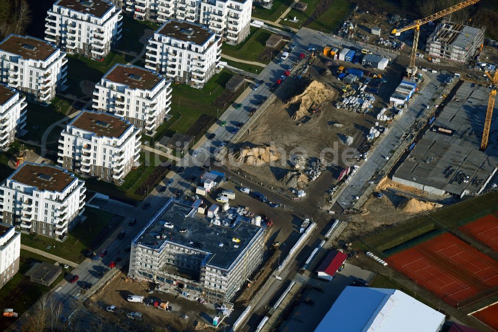 Potsdam aus der Vogelperspektive: Baustelle zum Neubau eines Gesundheitszentrum und Ärztehauses in Potsdam im Bundesland Brandenburg, Deutschland
