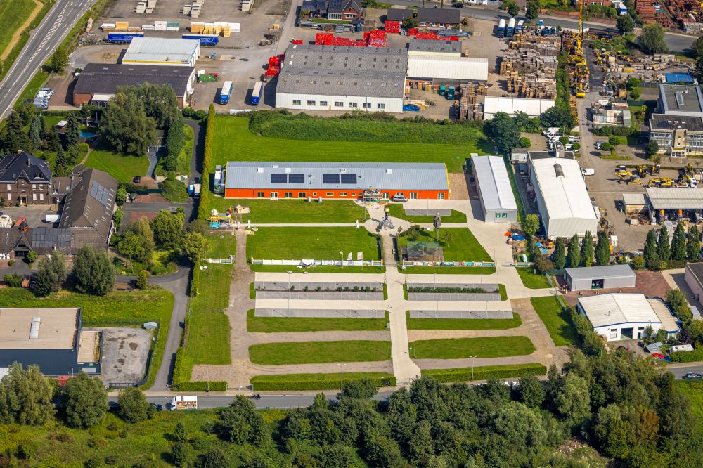 Luftbild Hamm - Baustelle zum Neubau einer Hindu Tempelanlage in Hamm im Bundesland Nordrhein-Westfalen, Deutschland