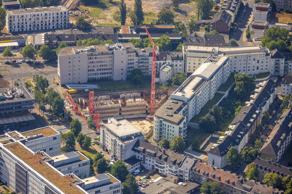 Luftaufnahme Düsseldorf - Baustelle zum Neubau des Hochhaus- Gebäudekomplexes des UpperNord Tower in Düsseldorf im Bundesland Nordrhein-Westfalen, Deutschland