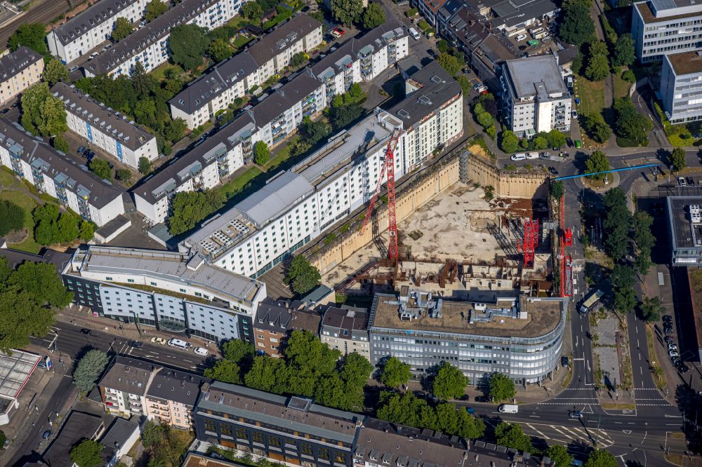 Luftbild Düsseldorf - Baustelle zum Neubau des Hochhaus- Gebäudekomplexes des UpperNord Tower in Düsseldorf im Bundesland Nordrhein-Westfalen, Deutschland