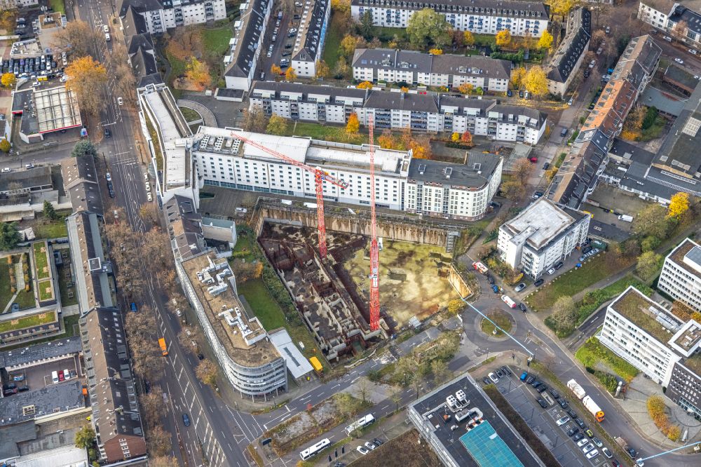 Düsseldorf aus der Vogelperspektive: Baustelle zum Neubau des Hochhaus- Gebäudekomplexes des UpperNord Tower in Düsseldorf im Bundesland Nordrhein-Westfalen, Deutschland