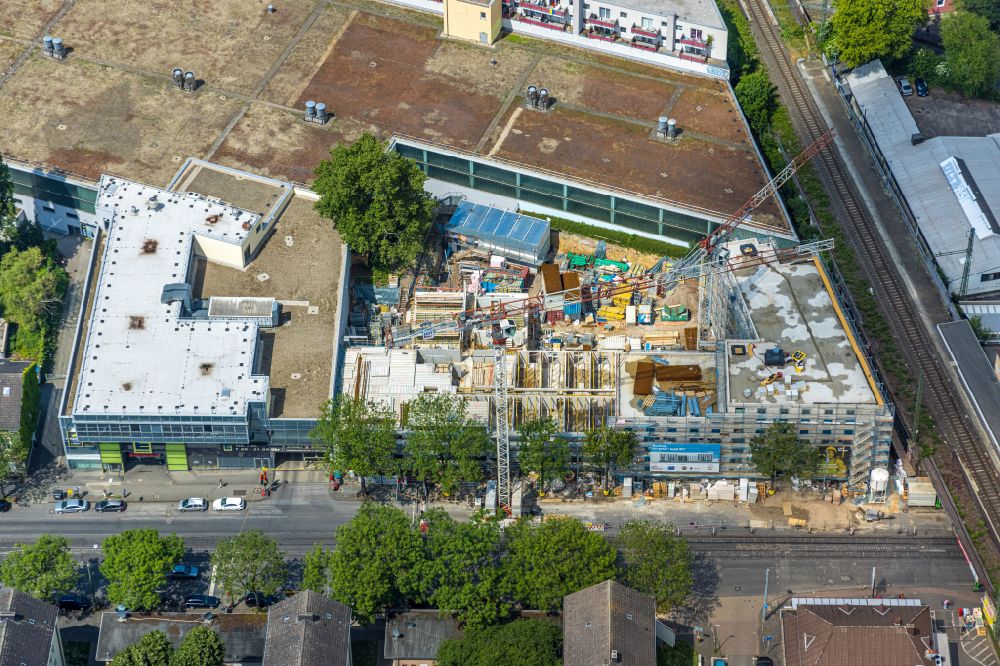 Luftaufnahme Bochum - Baustelle zum Neubau der Hotelanlage an der Alleestraße in Bochum im Bundesland Nordrhein-Westfalen, Deutschland