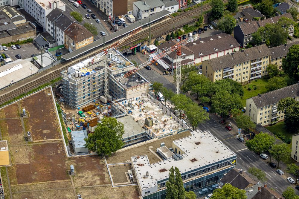 Luftaufnahme Bochum - Baustelle zum Neubau der Hotelanlage an der Alleestraße in Bochum im Bundesland Nordrhein-Westfalen, Deutschland