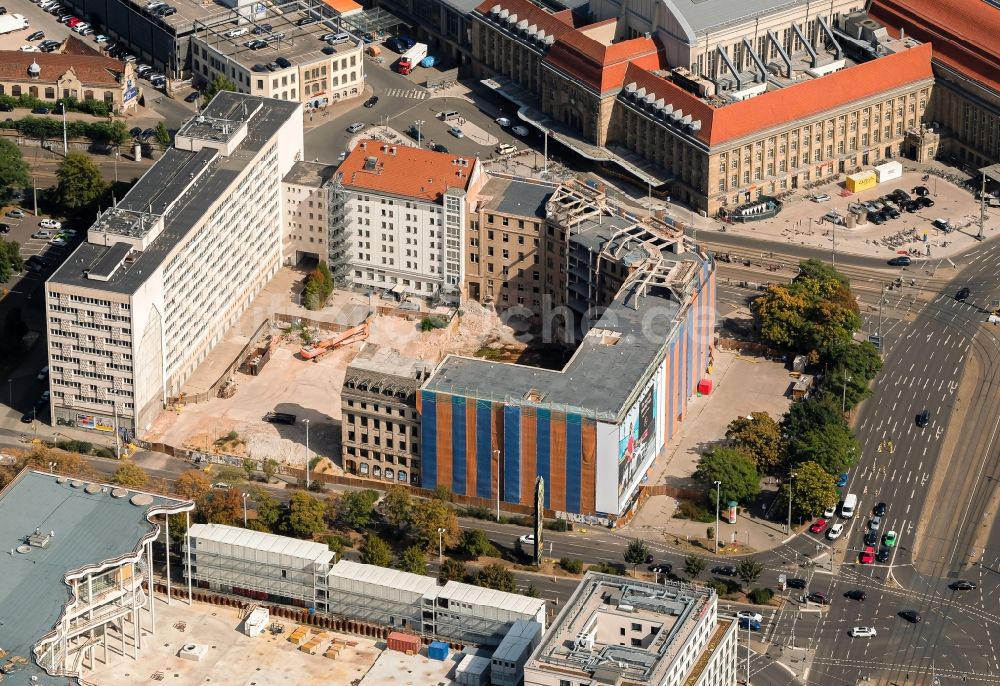 Luftbild Leipzig - Baustelle zum Neubau der Hotelanlage Grand Hotel Astoria in Leipzig im Bundesland Sachsen, Deutschland