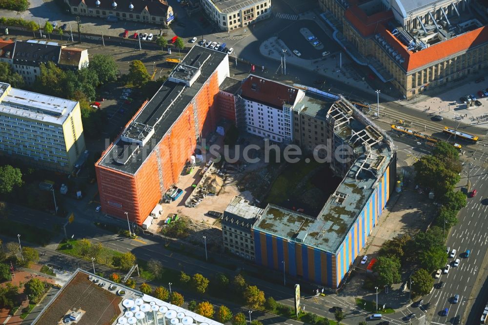 Luftaufnahme Leipzig - Baustelle zum Neubau der Hotelanlage Grand Hotel Astoria in Leipzig im Bundesland Sachsen, Deutschland