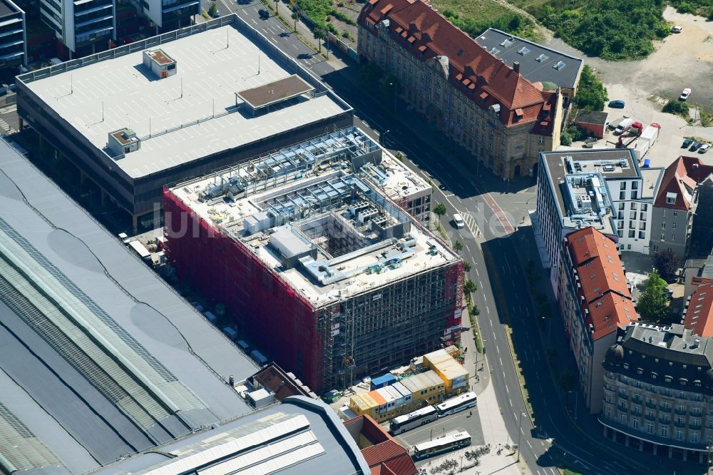 Luftaufnahme Leipzig - Baustelle zum Neubau der Hotelanlage der H-Hotels AG in Leipzig im Bundesland Sachsen, Deutschland
