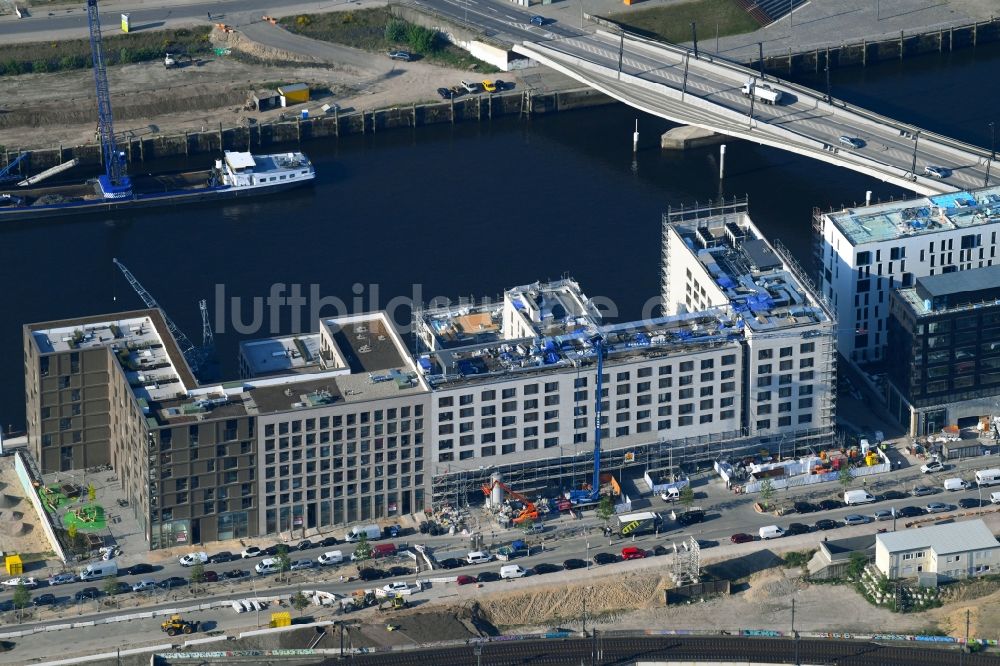 Luftbild Hamburg - Baustelle zum Neubau der Hotelanlage JUFA Hotel Hamburg in der Hafencity an der Versmannstraße in Hamburg, Deutschland