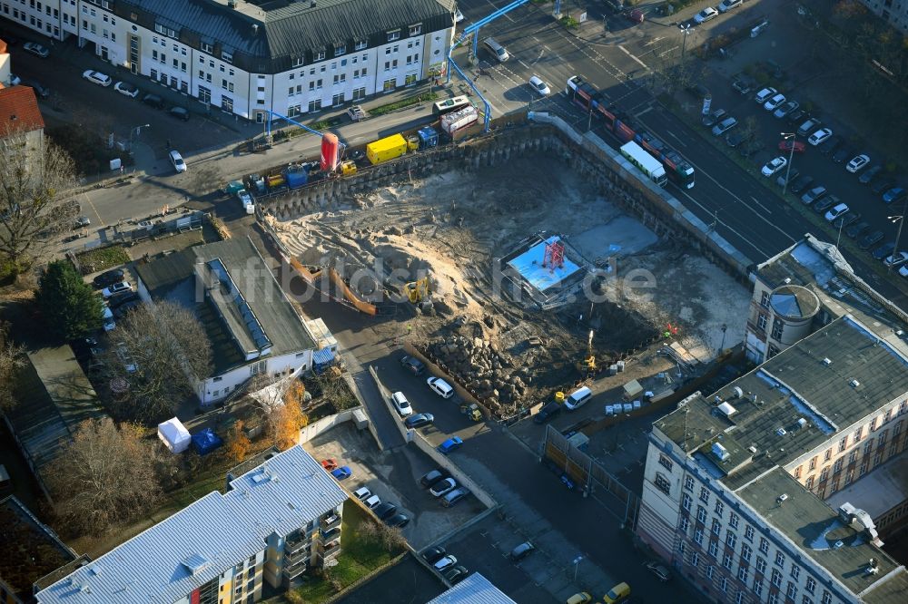 Luftbild Potsdam - Baustelle zum Neubau der Hotelanlage Am Kanal - Französischer Straße in Potsdam im Bundesland Brandenburg, Deutschland