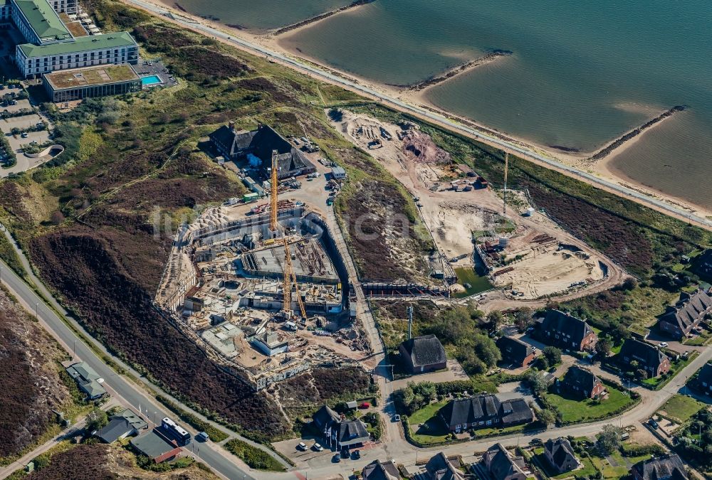 Luftbild List - Baustelle zum Neubau der Hotelanlage Lanserhof auf der Insel Sylt im Bundesland Schleswig-Holstein, Deutschland