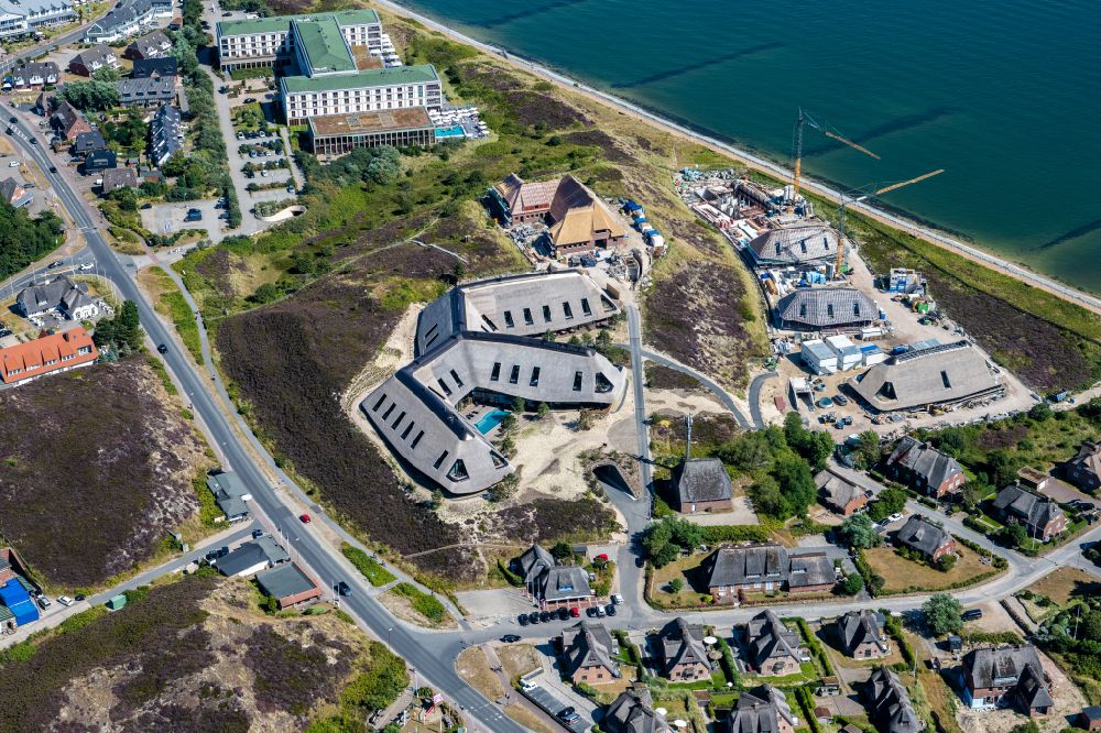 Luftaufnahme List - Baustelle zum Neubau der Hotelanlage Lanserhof auf der Insel Sylt im Bundesland Schleswig-Holstein, Deutschland
