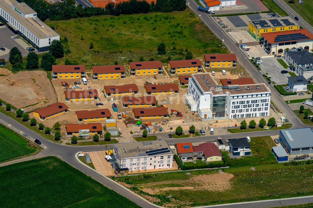 Luftaufnahme Ringsheim - Baustelle zum Neubau der Hotelanlage an der Mahlberger Straße in Ringsheim im Bundesland Baden-Württemberg, Deutschland