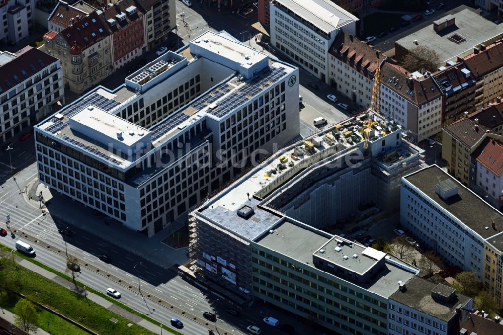 Luftbild Nürnberg - Baustelle zum Neubau der Hotelanlage in Nürnberg im Bundesland Bayern, Deutschland