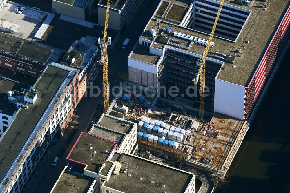 Luftbild Hamburg - Baustelle zum Neubau der Hotelanlage NYX Hotel an der Frankenstraße in Hamburg, Deutschland