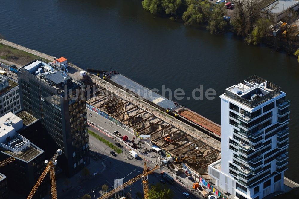 Luftbild Berlin - Baustelle zum Neubau der Hotelanlage PIER 61|63 in Berlin, Deutschland