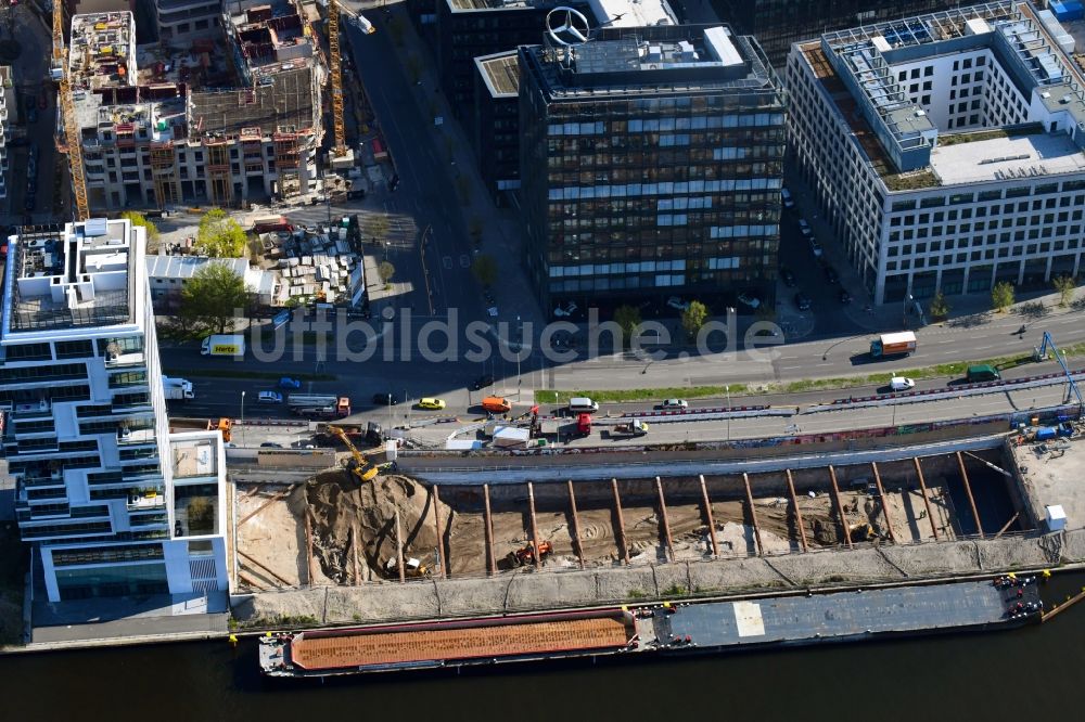 Luftaufnahme Berlin - Baustelle zum Neubau der Hotelanlage PIER 61|63 in Berlin, Deutschland