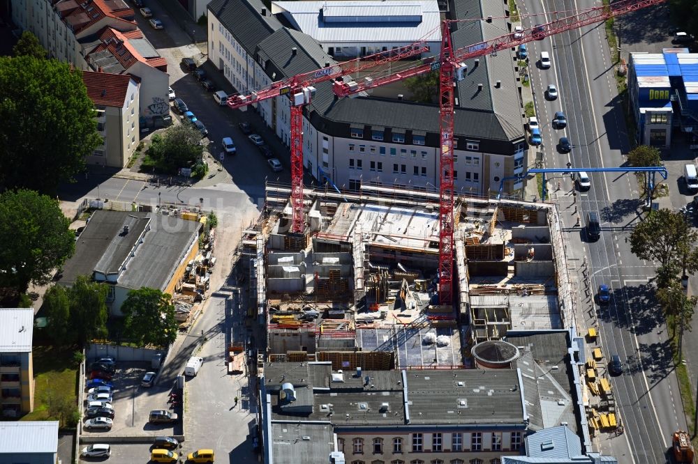 Luftbild Potsdam - Baustelle zum Neubau der Hotelanlage in Potsdam im Bundesland Brandenburg, Deutschland