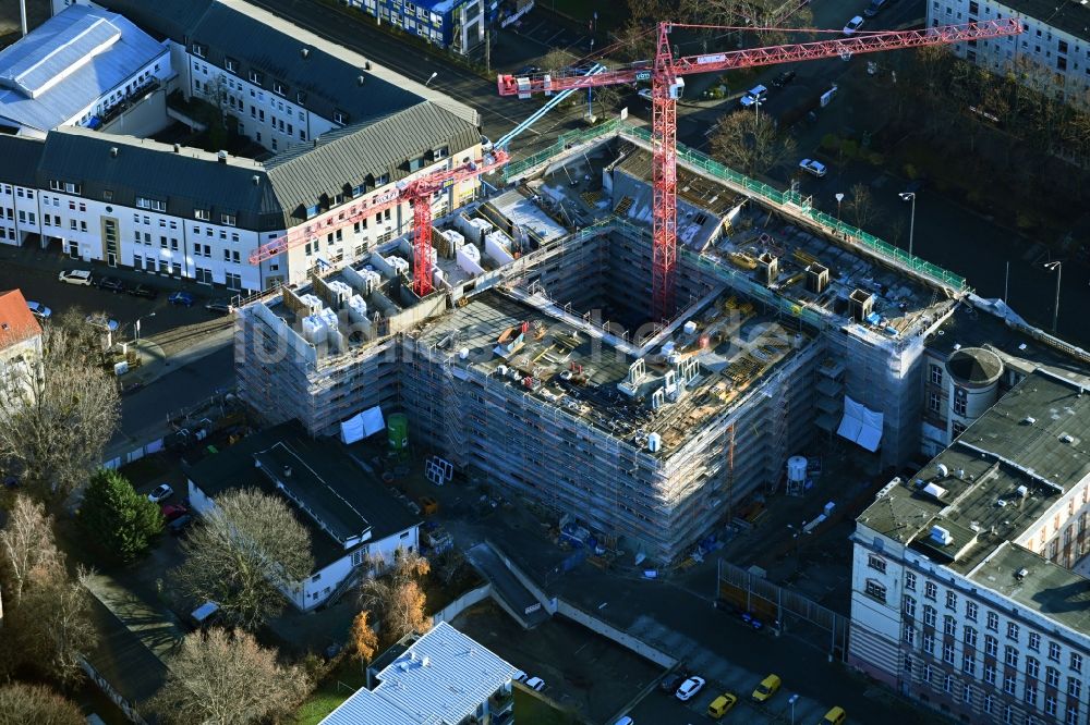 Potsdam aus der Vogelperspektive: Baustelle zum Neubau der Hotelanlage in Potsdam im Bundesland Brandenburg, Deutschland