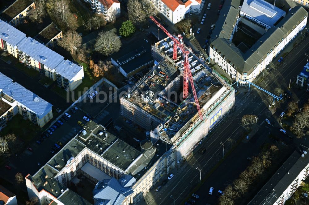 Luftaufnahme Potsdam - Baustelle zum Neubau der Hotelanlage in Potsdam im Bundesland Brandenburg, Deutschland