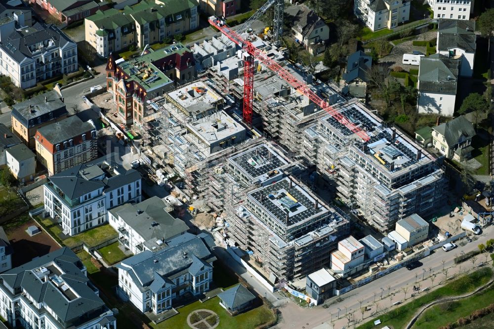 Luftbild Seebad Ahlbeck - Baustelle zum Neubau der Hotelanlage der PRIMUS Ahlbeck Promenade GmbH & Co.KG in Seebad Ahlbeck im Bundesland Mecklenburg-Vorpommern, Deutschland