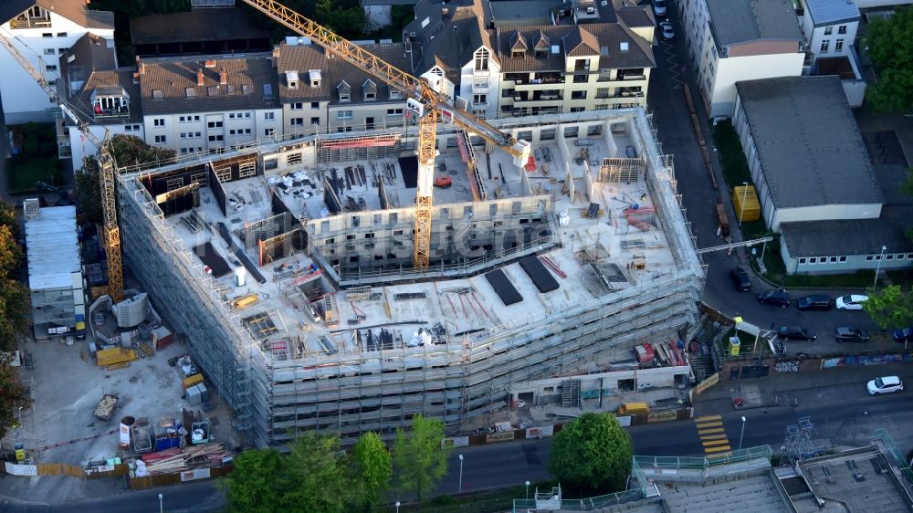 Bonn von oben - Baustelle zum Neubau der Hotelanlage Prizeotel in Bonn im Bundesland Nordrhein-Westfalen, Deutschland