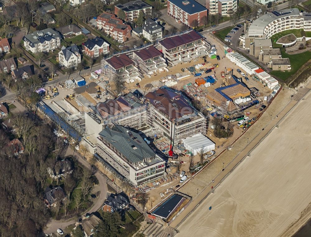 Luftbild Wyk auf Föhr - Baustelle zum Neubau der Hotelanlage Upstalsboom Wellness Resort Südstrand in Wyk auf Föhr im Bundesland Schleswig-Holstein, Deutschland
