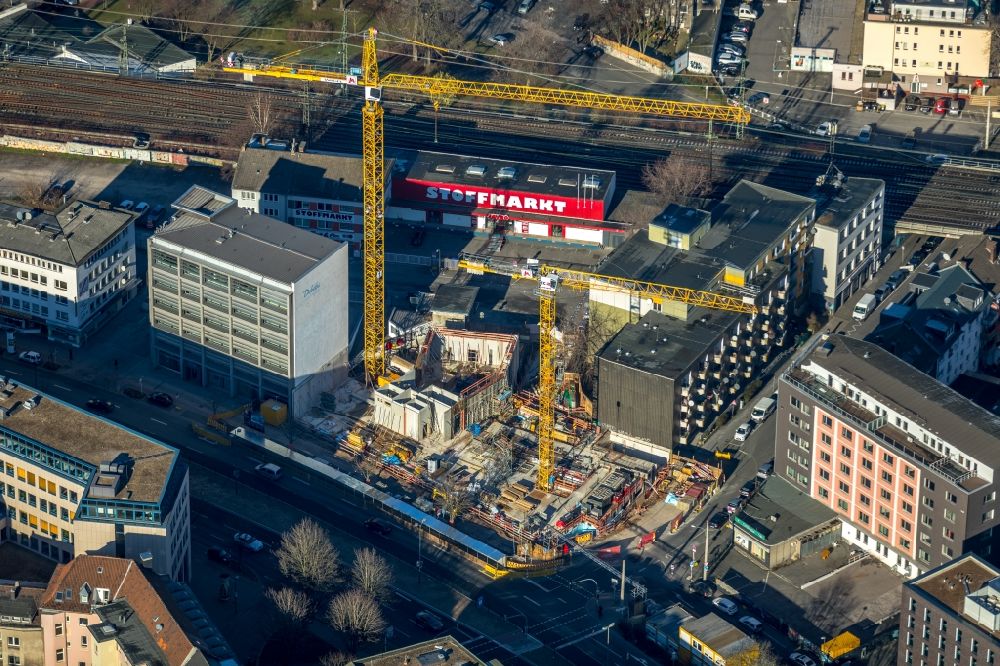 Dortmund aus der Vogelperspektive: Baustelle zum Neubau der Hotelkette Leonardo in Dortmund im Bundesland Nordrhein-Westfalen, Deutschland