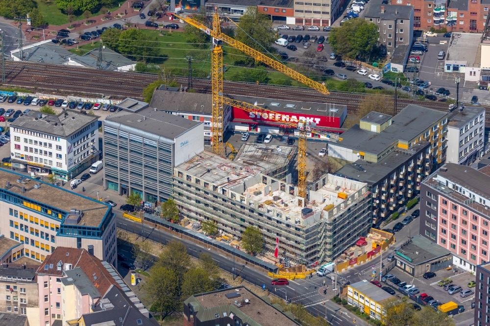 Luftaufnahme Dortmund - Baustelle zum Neubau der Hotelkette Leonardo in Dortmund im Bundesland Nordrhein-Westfalen, Deutschland