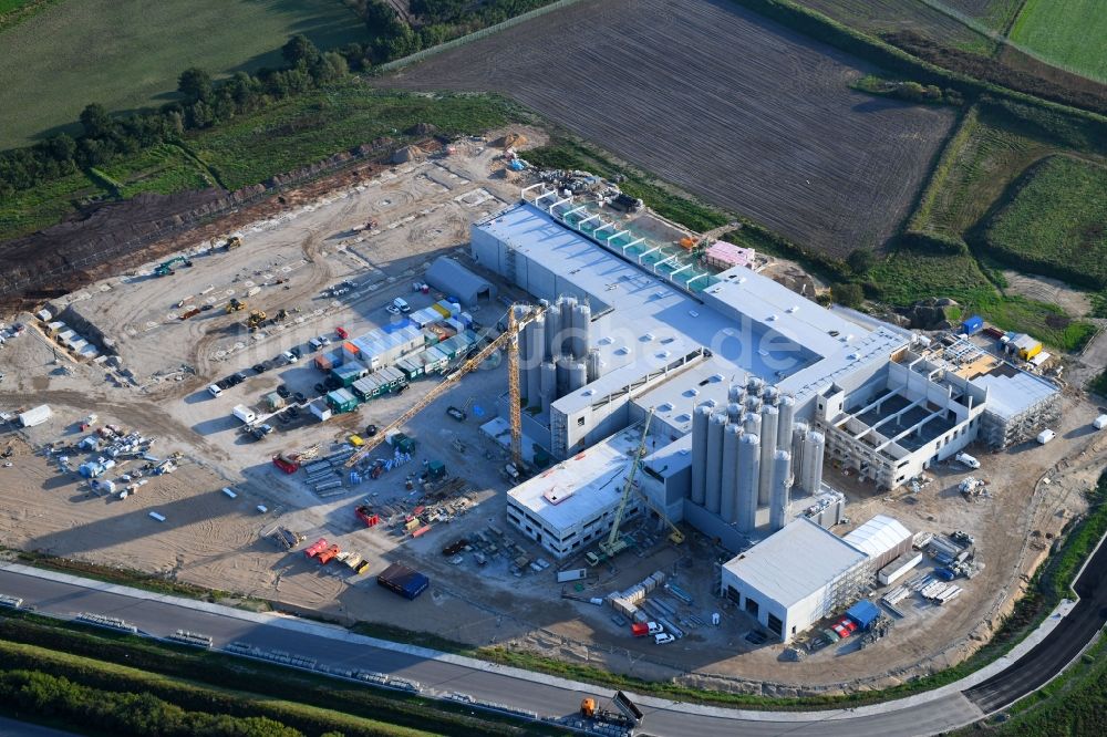 Luftbild Neumünster - Baustelle zum Neubau eines Käsewerk der Meierei Barmstedt eG in Neumünster im Bundesland Schleswig-Holstein, Deutschland