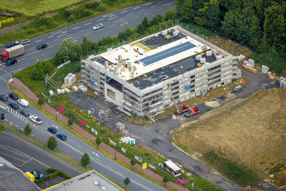 Luftaufnahme Hamm - Baustelle zum Neubau des Kultur- und Kunst- Zentrum der Mensing Galerie in Hamm im Bundesland Nordrhein-Westfalen, Deutschland