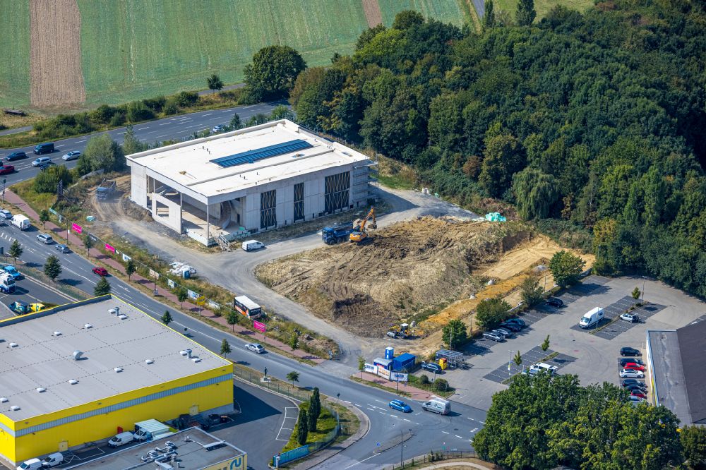 Luftbild Hamm - Baustelle zum Neubau des Kultur- und Kunst- Zentrum der Mensing Galerie in Hamm im Bundesland Nordrhein-Westfalen, Deutschland