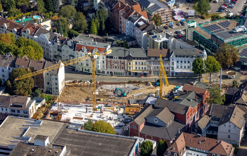 Schwelm von oben - Baustelle zum Neubau des Kulturzentrum in Schwelm im Bundesland Nordrhein-Westfalen, Deutschland