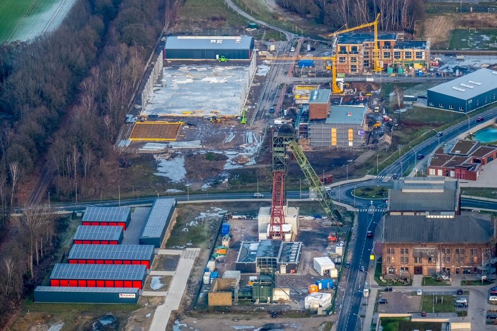 Luftbild Dorsten - Baustelle zum Neubau eines Kunststoffhandel der Kunststoffhandel Rexin GmbH in Dorsten im Bundesland Nordrhein-Westfalen, Deutschland