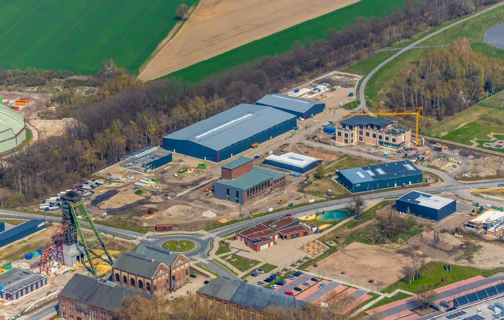 Luftbild Dorsten - Baustelle zum Neubau eines Kunststoffhandel der Kunststoffhandel Rexin GmbH in Dorsten im Bundesland Nordrhein-Westfalen, Deutschland