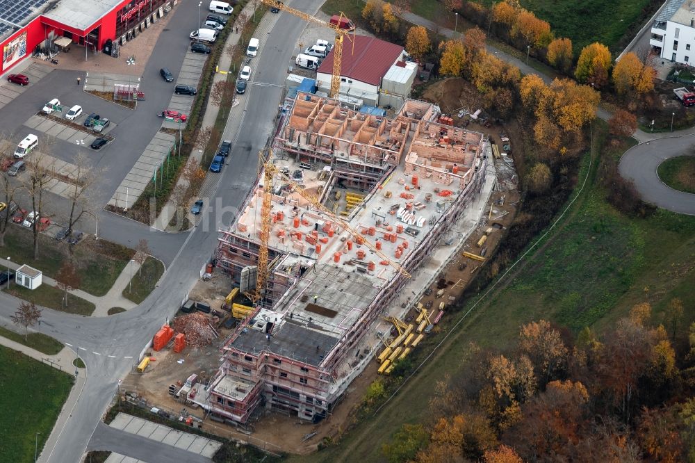 Luftaufnahme Kelheim - Baustelle zum Neubau eines Laden-, Büro- und Wohngebäude in Kelheim im Bundesland Bayern, Deutschland