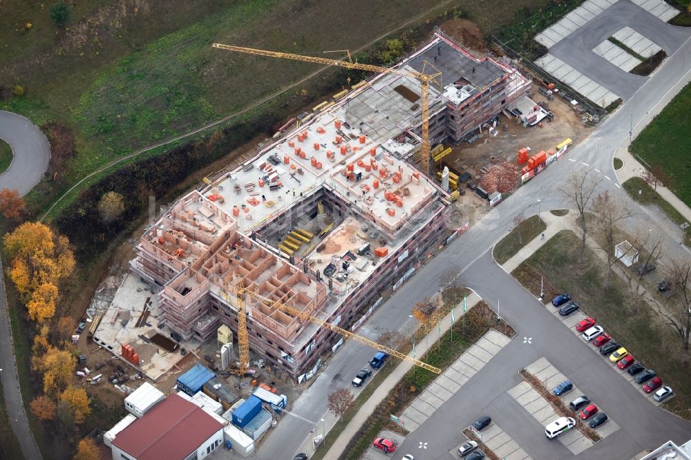 Luftbild Kelheim - Baustelle zum Neubau eines Laden-, Büro- und Wohngebäude in Kelheim im Bundesland Bayern, Deutschland