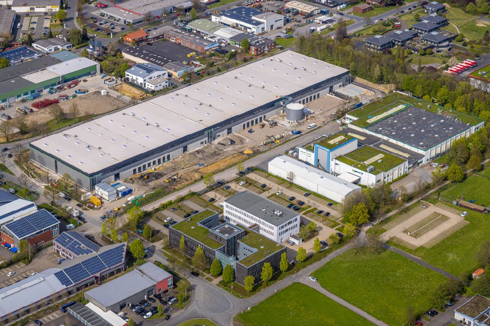 Rhynern aus der Vogelperspektive: Baustelle zum Neubau einer Lagerhalle in Rhynern im Bundesland Nordrhein-Westfalen, Deutschland