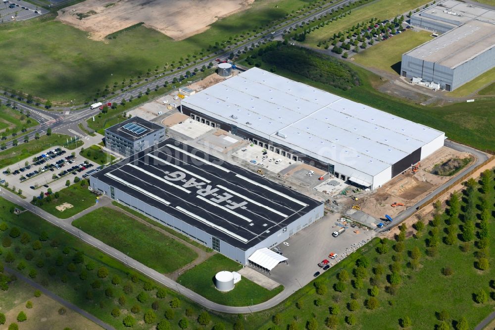 Luftbild Leipzig - Baustelle zum Neubau eines Logistikzentrum an der BMW-Allee in Leipzig im Bundesland Sachsen, Deutschland